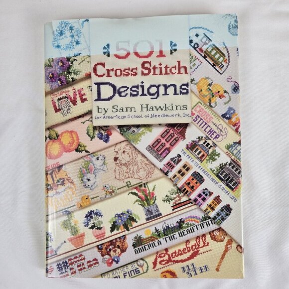Meredith Press 501 Cross Stitch Designs Sam Hawkins Hardcover Book Illustrated - Picture 1 of 13